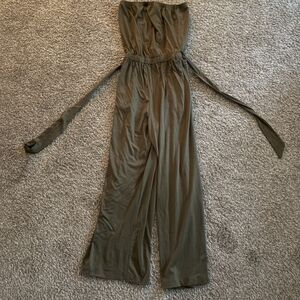Fabulous Zesica Olive Green Strapless Jumpsuit M
